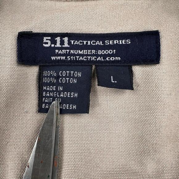 511 Tactical Vest Mens Large Beige Off White Heavy Ripstop Canvas Utility EUC - Picture 2 of 5